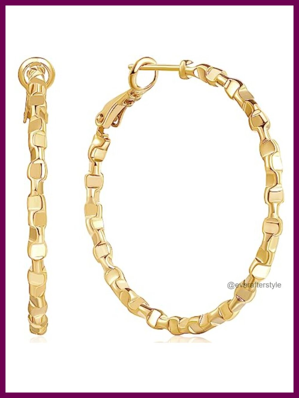 14K Gold Plated Hoop Earrings Latch Back Hypoallergenic